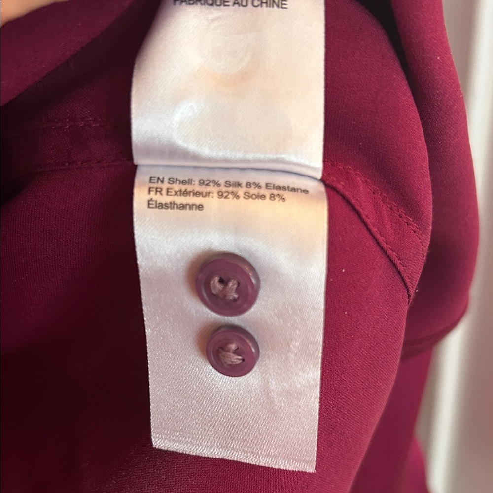 UNTUCKit Burgundy silk Button Down Shirt - Picture 4 of 5